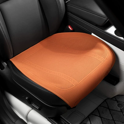 [Hot Recommendation] Suede Leather Car Seat Cushion, Universal for All Seasons, Ventilated and Breathable, High-End Single-Piece New Model (Seat cushion, seat cover) - type-a-thin-padded-deerskin-emma-orange-front-row-leaflet
