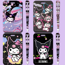 可爱ins风卡通公交卡套带脖挂绳子学生饭卡钥匙扣kuromi库洛米