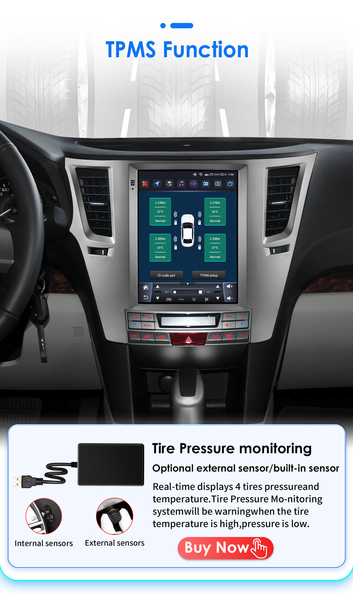 Suitable for 09-14 Subaru Outback 9.7inch Vertical Screen Android Large Screen Car Mp5 Navigator