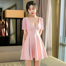 鑫依黛夜场女装性感时尚连衣裙粉色夜店酒吧工作服显瘦衣服代发