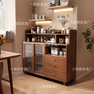 Multifunctional Sideboard Small Apartment Cabinet Wall-Mounted Home Kitchen Storage Cabinet Living Room Balcony Tea Storage Cabinet