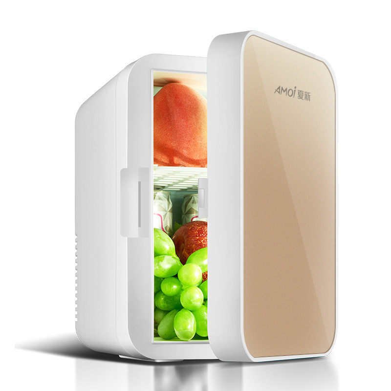 Amoi 8L car refrigerator mini small dormitory car home dual-purpose semiconductor refrigeration portable one-piece drop shipping