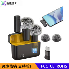 无线领夹式麦克风K6一拖二带充电仓数显直播带货降噪混响监听耳返