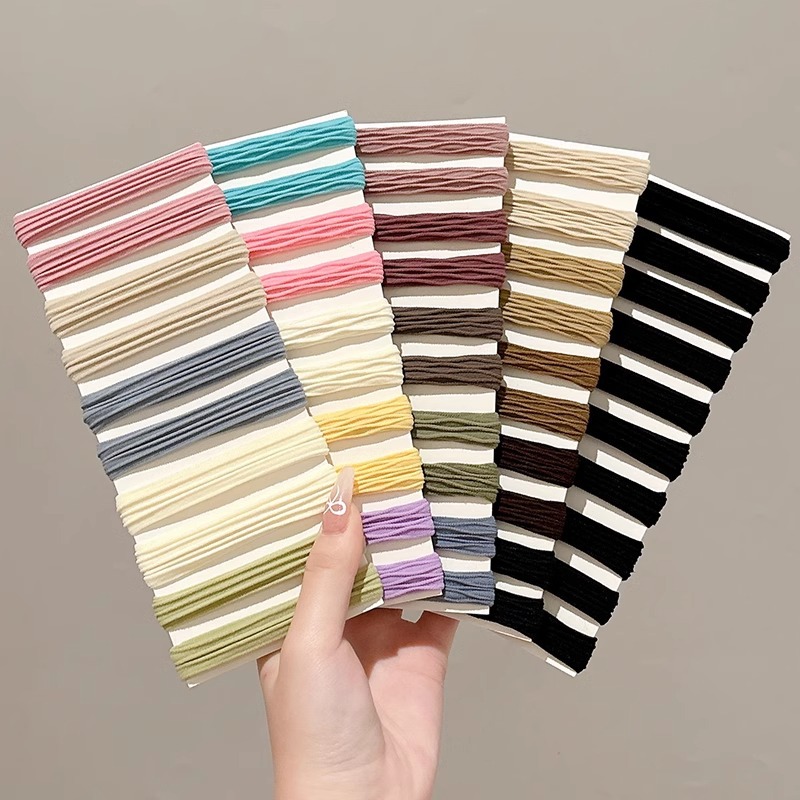 simple de alta elasticidad sin costura cabello de la correa de la correa de la mujer cabello de la correa de goma duradera de la correa de cabello de cola de caballo alta cubierta de cuero