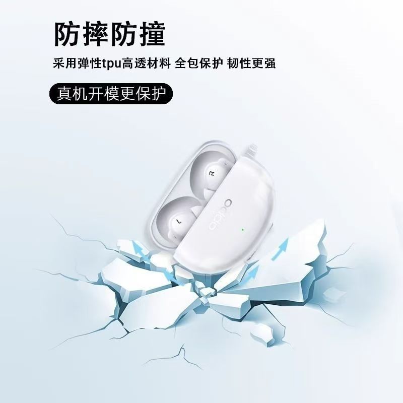 Funda para auriculares OPPOAIR4PRO funda protectora para auriculares transparente Tpu auriculares simples a prueba de caídas todo incluido