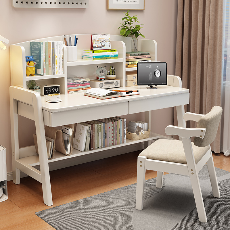 Mesa de estudio de niños de madera maciza mesa de escritorio estante de escritorio de escritorio de dormitorio de estudiantes de secundaria y secundaria