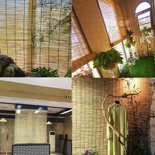 Batch M&Reed Curtain Balcony Sunshade New Chinoiserie Partition Hanging Curtain Blackout Curtain Bamboo Curtain Curtain Roll Pull Curtain Roll