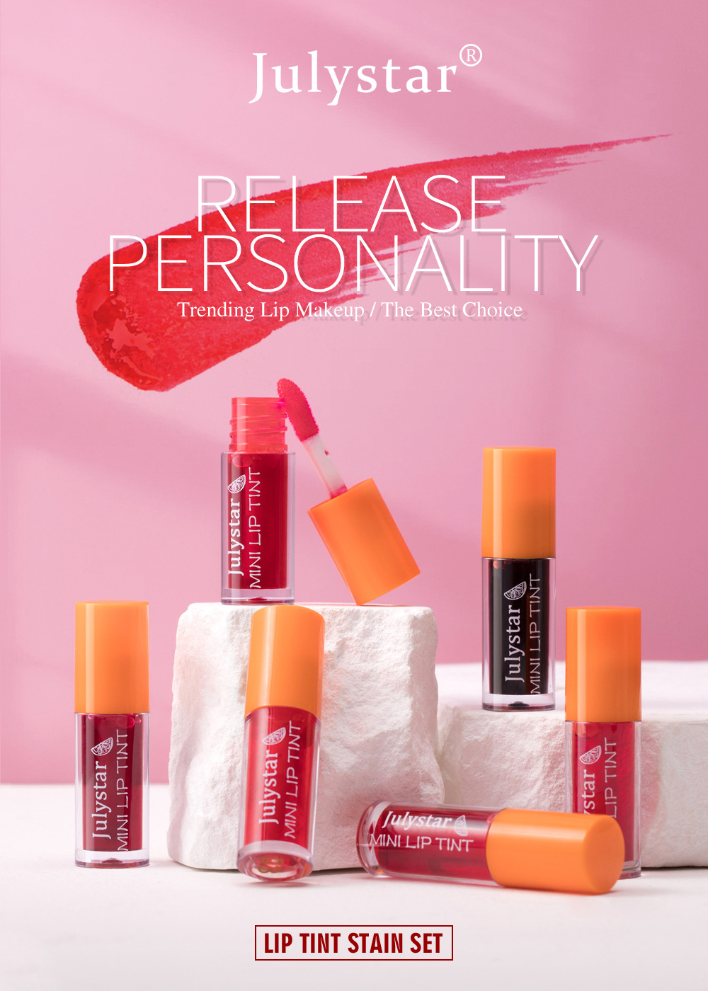 Julystar Cartoon Pattern Duck Lipstick Water Dye Lip Gloss 6-piece Set Lip Gloss details Picture