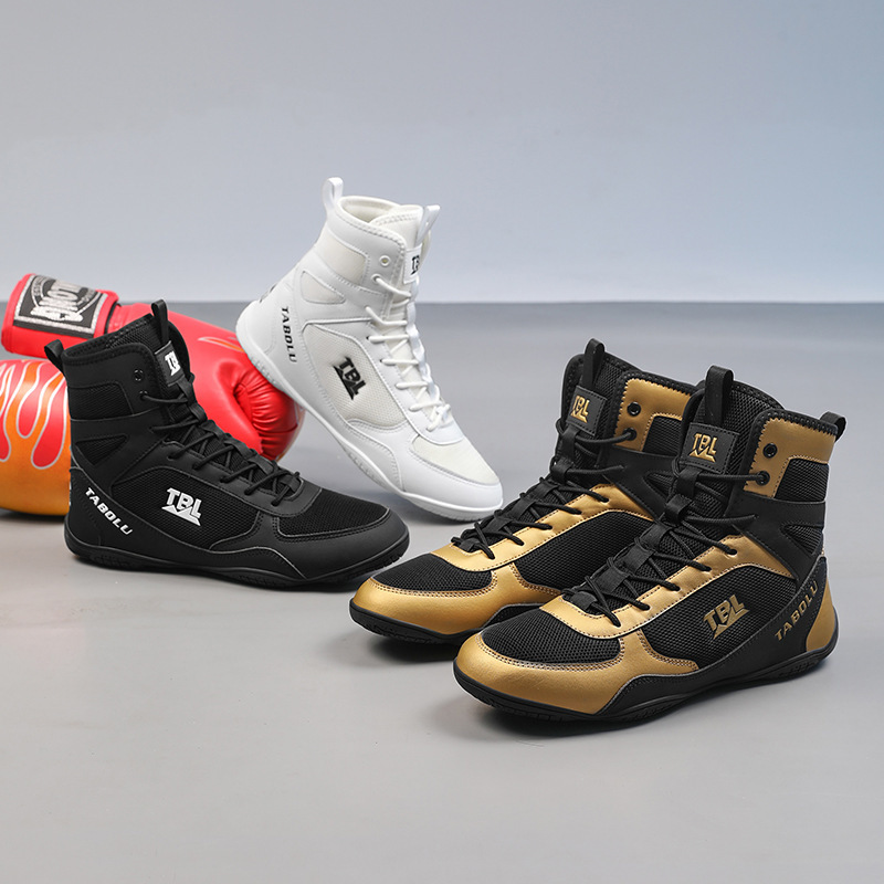 Fighting Shoes, Cross-Border Boxing Shoes, Comprehensive Training Shoes, Gym Indoor Squat Shoes, Men's High-Top Professional Boxing Shoes, Sanda Shoes
