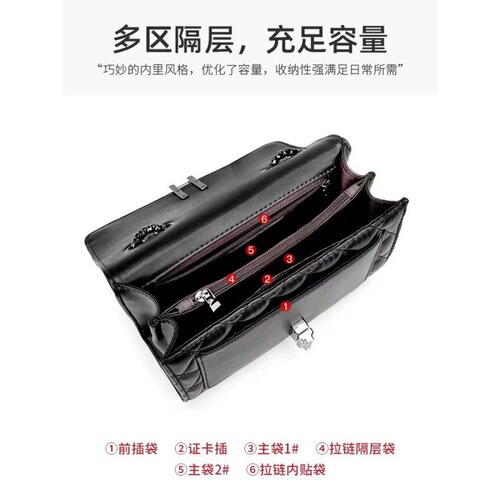 Guangzhou PU Women's Bag Live Stream Gift Small Chanel-style Checkered Chain Small Square Shoulder Bag