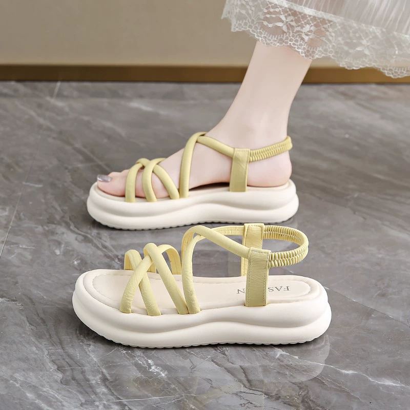 Sandals, summer fashionable suitable with a skirt platform, high beach footwear, beach style