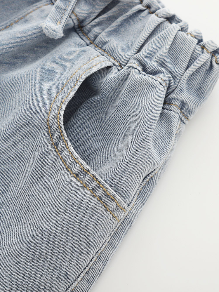 Cross-border Malwee jeans para niñas, ropa de verano, nuevos pantalones cortos de cintura elástica para niños pequeños y medianos en Europa y América