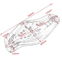 Harley 883 XL1200 Motorcycle Parts Modification: Dual-Sitting Seat Cover with Integrated Seat and Bag
