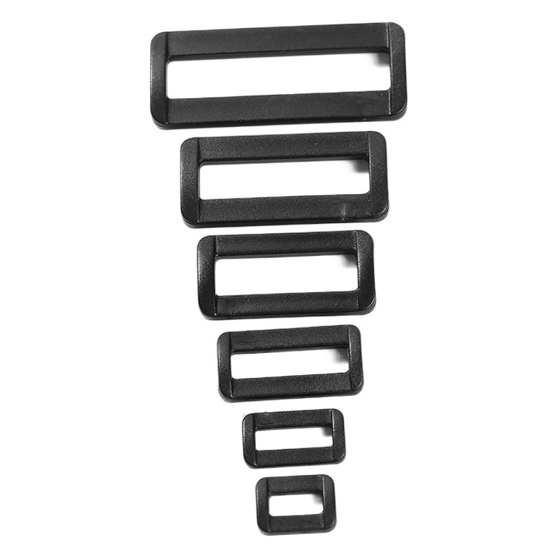 Factory 11~51mm plastic luggage webbing adjustment connection buckle mouth buckle second buckle long square buckle supply