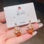 几何复古个性彩色耳钉
