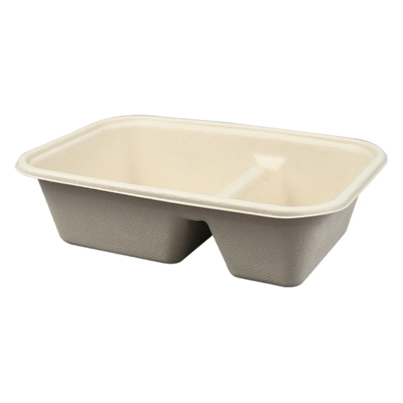 Desechable rectangular caja cuadrada americana fábrica al por mayor de una sola rejilla doble rejilla caja degradable ensalada engrosada caja de almuerzo para llevar