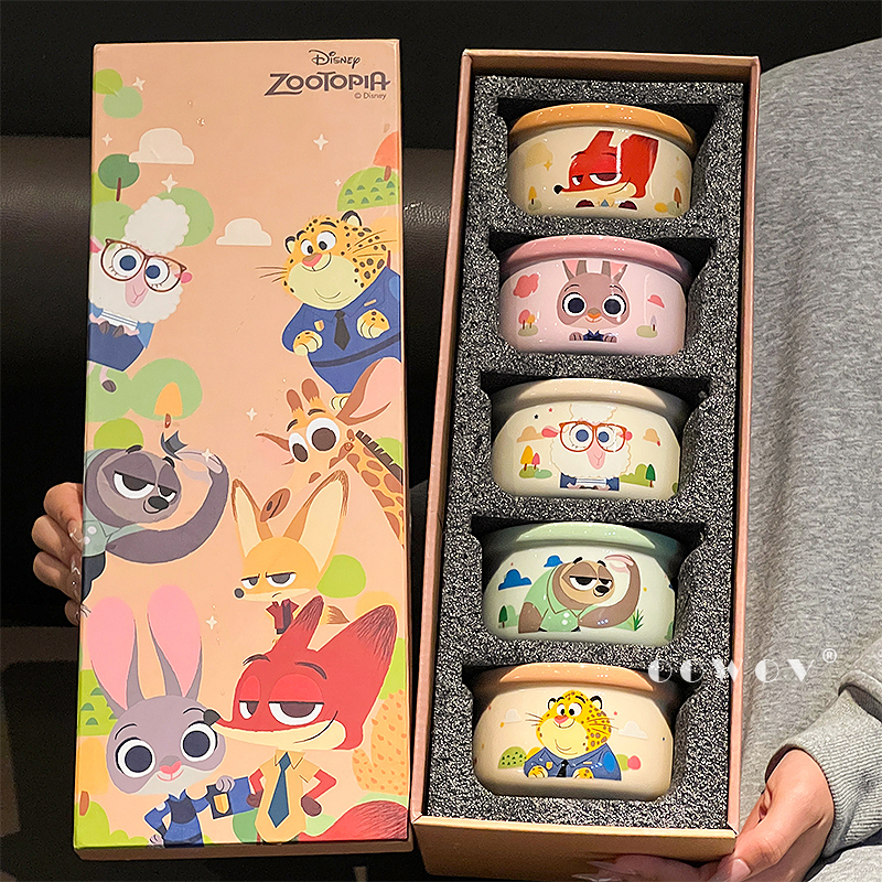 Zootopia Ceramic Rice Bowl for Home Use 2025 High-Value Tableware Yogurt Bowl Mid-Autumn Birthday Gift