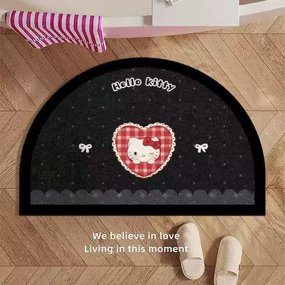 Avtomobil döşəmə paspasları — Cartoon Anime Bathroom Floor Mat - heartfelt-plaid-hello-kitty-4060cm25mm-diatom-mud