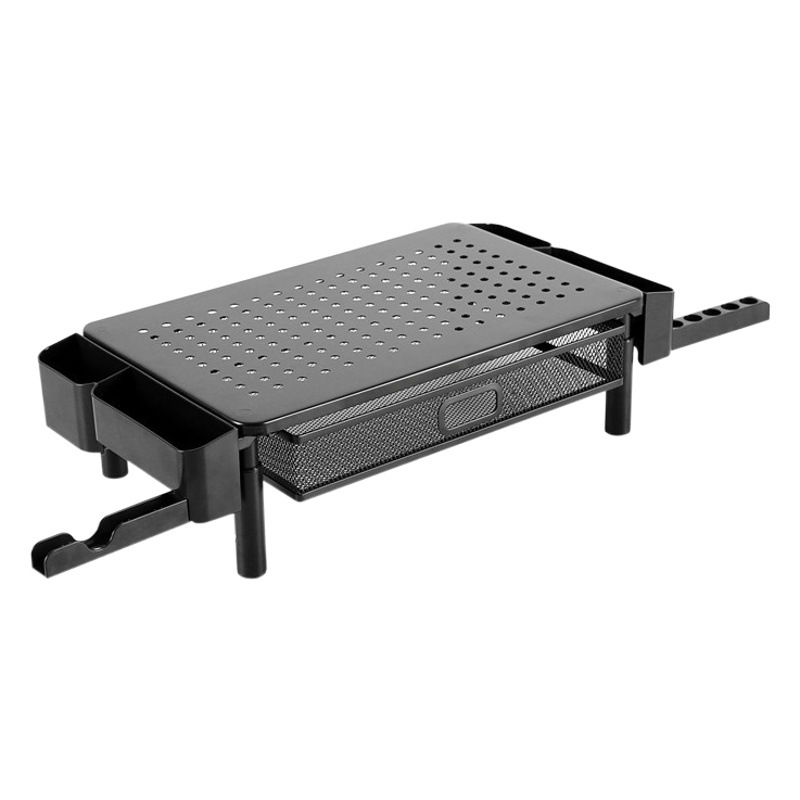 Soporte Elevador para Monitor de Computadora Ajustable en 3 Niveles de Acero Laminado en Frío con Cajón para Oficina