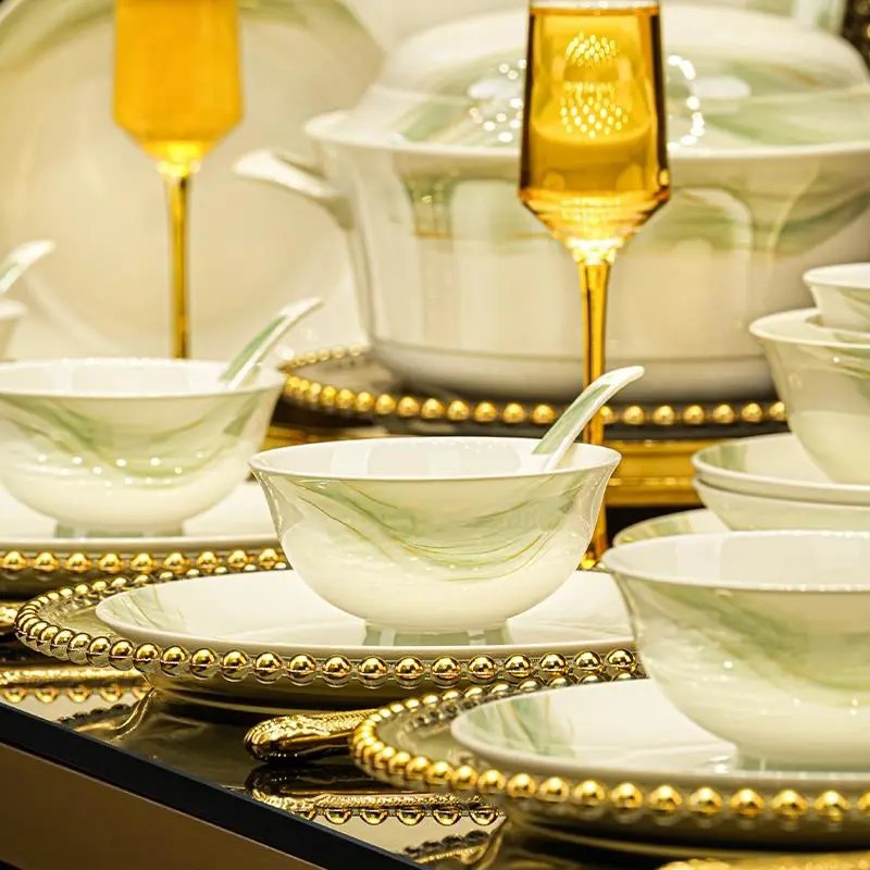 Jingdezhen Çini Qablar Dəsti - Yüksək Temperaturlu Şirəli