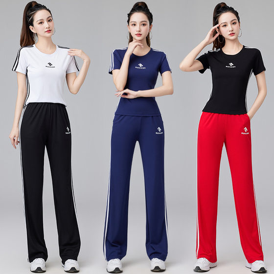 Square Dance Clothing 2024 Spring and Summer New Sports Leisure Dance Clothing Roman Cotton Lapel Printed Ghost Step Dance Clothing