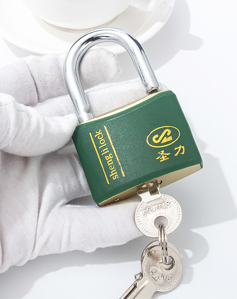 Factory direct supply of Shengli brand arc-shaped rubber-coated locks, multi-color copper core locks, cabinet locks, door locks, and customizable brand casing iron padlocks pic 17
