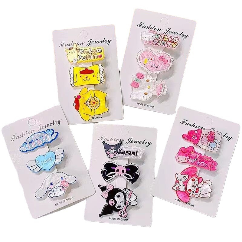 Nuevo traje de horquilla coolomi chica lindo traje de tres piezas Dibujos animados Yugui Lado de perro horquilla rota clip lateral fresco