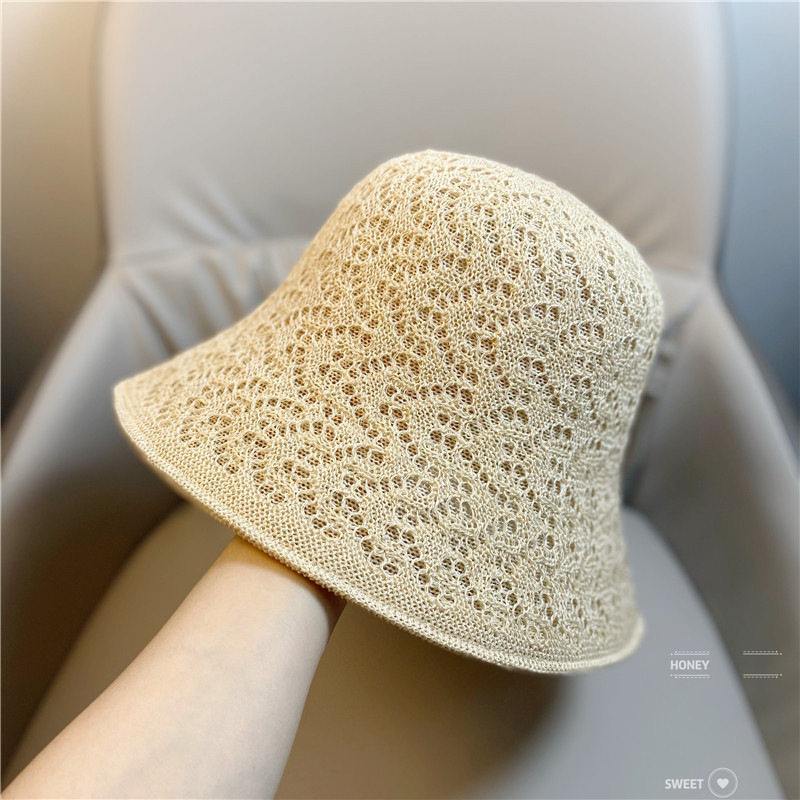 【XT両面薄手透かし編みフィッシャーマンハット】ベージュ