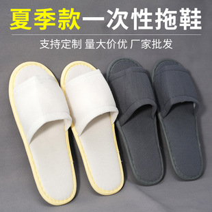 Disposable Slippers Home Hospitality Thickened Non-slip Summer Half Pack Slippers Bright Toes Breathable for Hotel