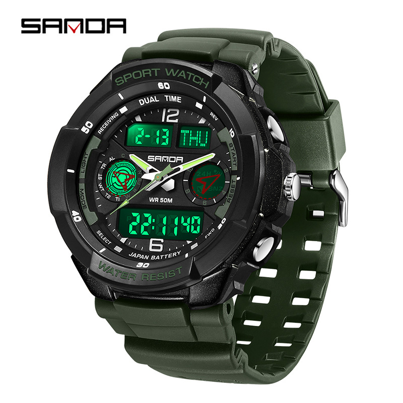 SANDA SANDA estudiantes tendencia relojes electrónicos de moda de secundaria junior reloj deportivo despertador impermeable tabla de montaña 6197