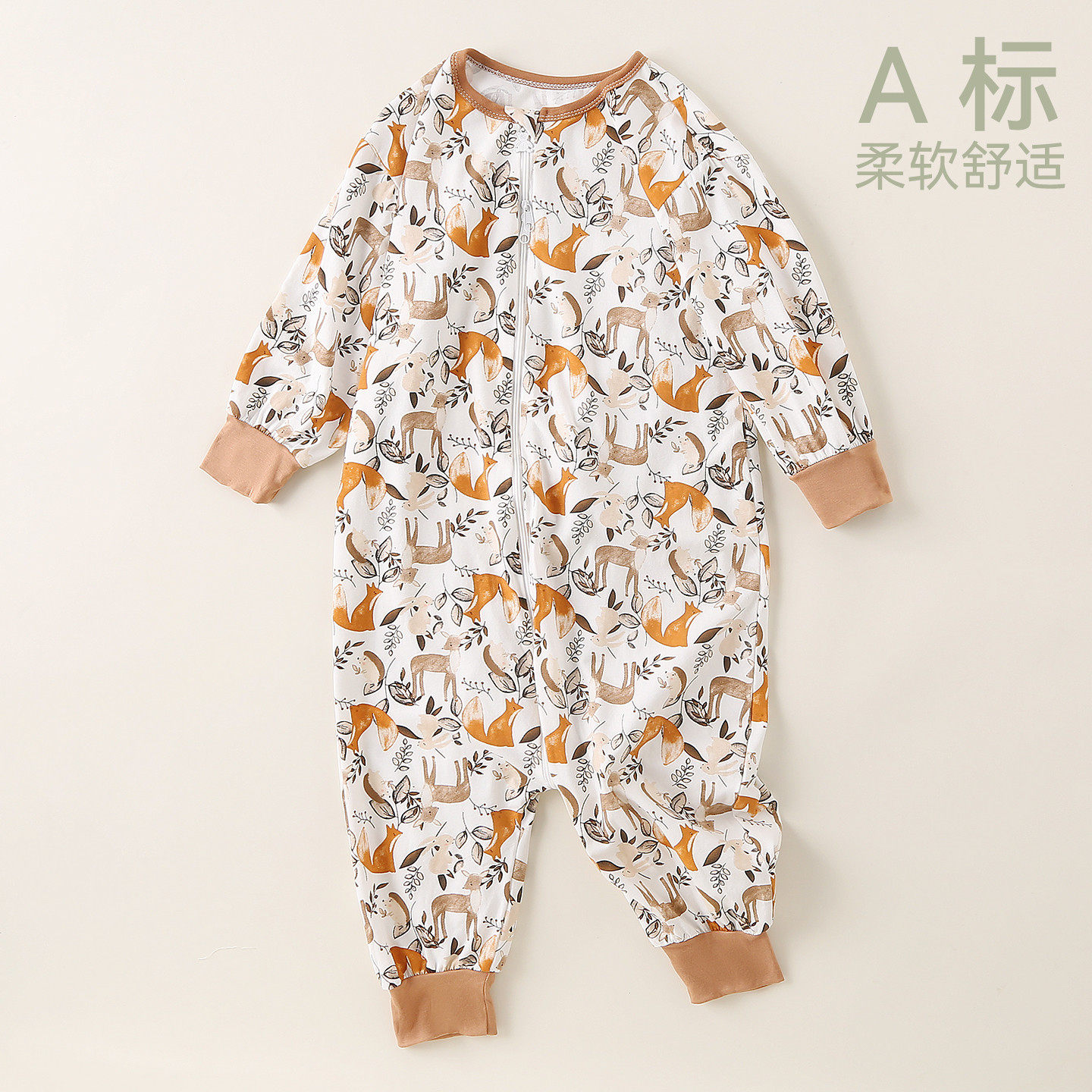 儿童连体衣睡袋春秋冬款纯棉中大童女宝宝莱卡睡衣全棉睡衣防踢被