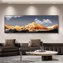 日照金山壁画现代客厅沙发背景墙山水画装饰办公室背有靠山图挂画