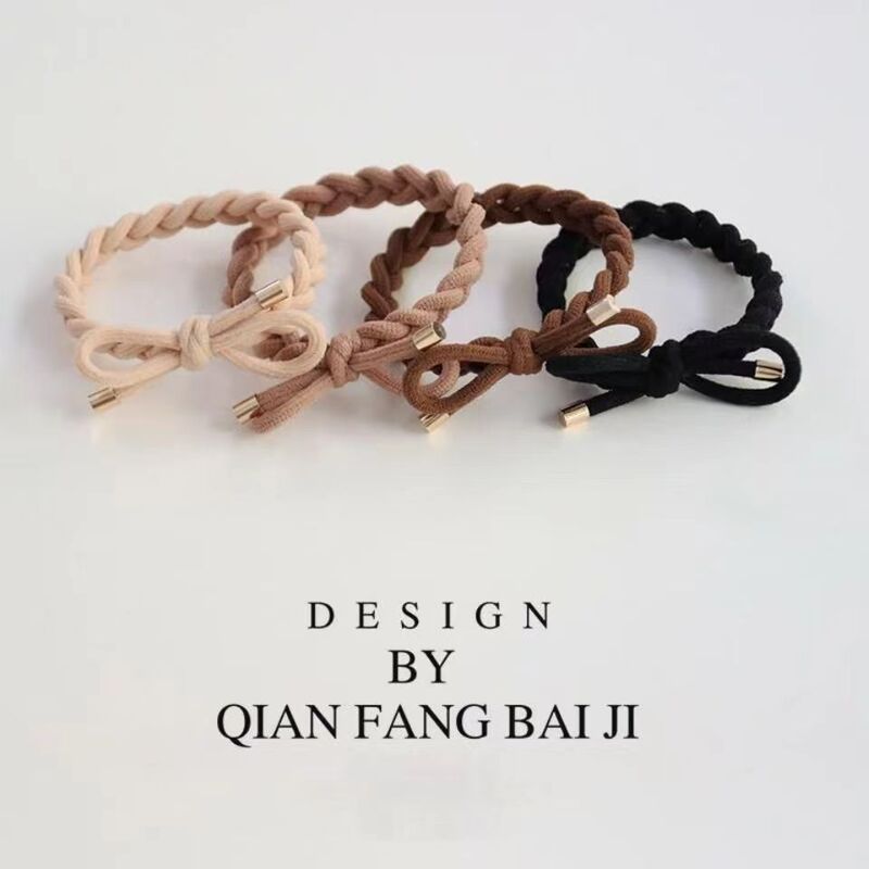 New Korean version of simple rubber band hair ring manufacturers wholesale 2 yuan store high elastic braid hair ring girls hair rope