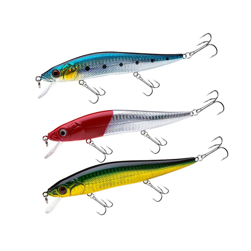 Manufacturer wholesale far floating water, Mino three hook laser road bait now cargo bags, fish bait fake bait tailing mouth