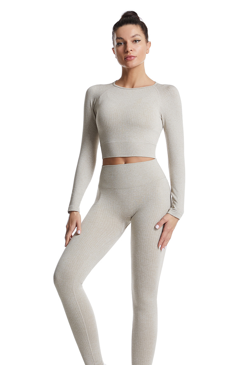 Sports Solid Color Nylon Round Neck Tracksuit Leggings display picture 12