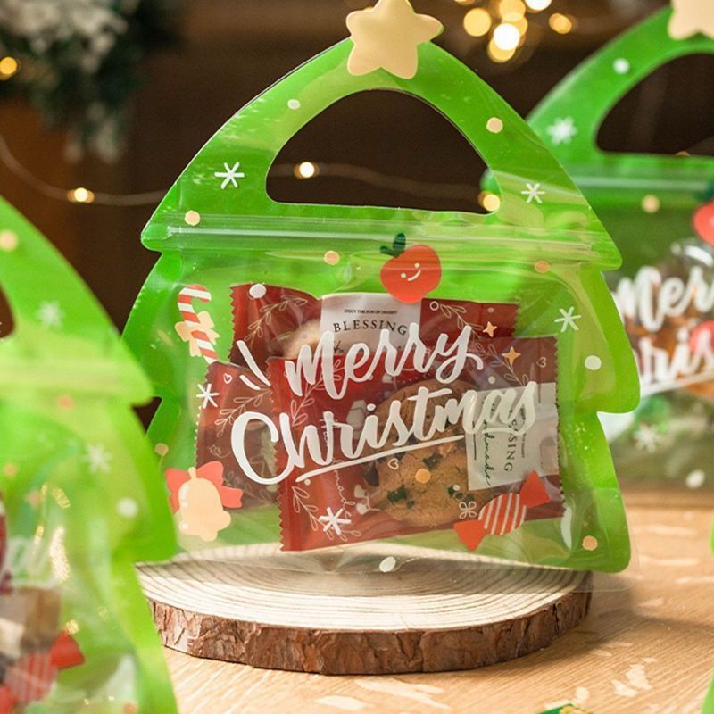 クリスマスキャンデークッキースナック密封袋クリスマスツリークリエイティブスタイリングギフト包装袋平安果ギフトバッグ|undefined