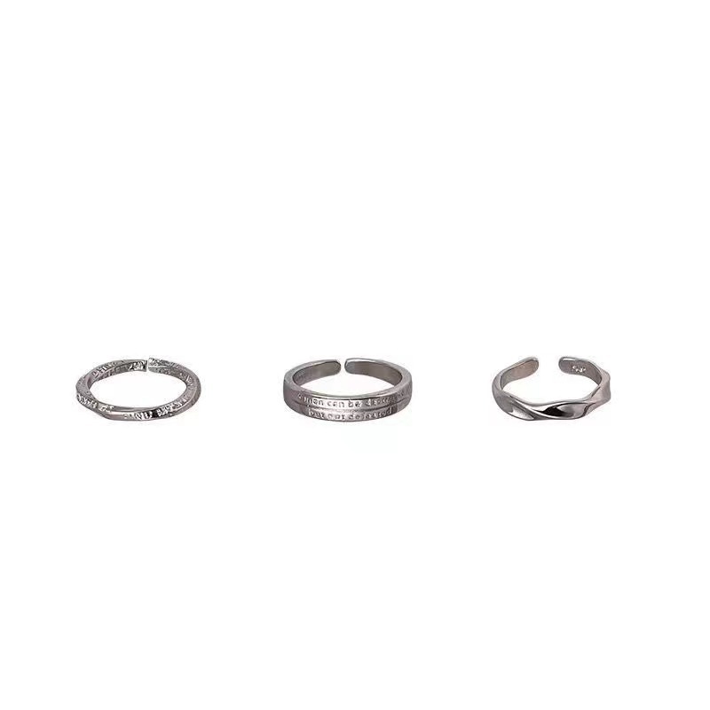 Stackable Minimalist Band And Cubic Zirconia Ring Set For Women_voghion.com