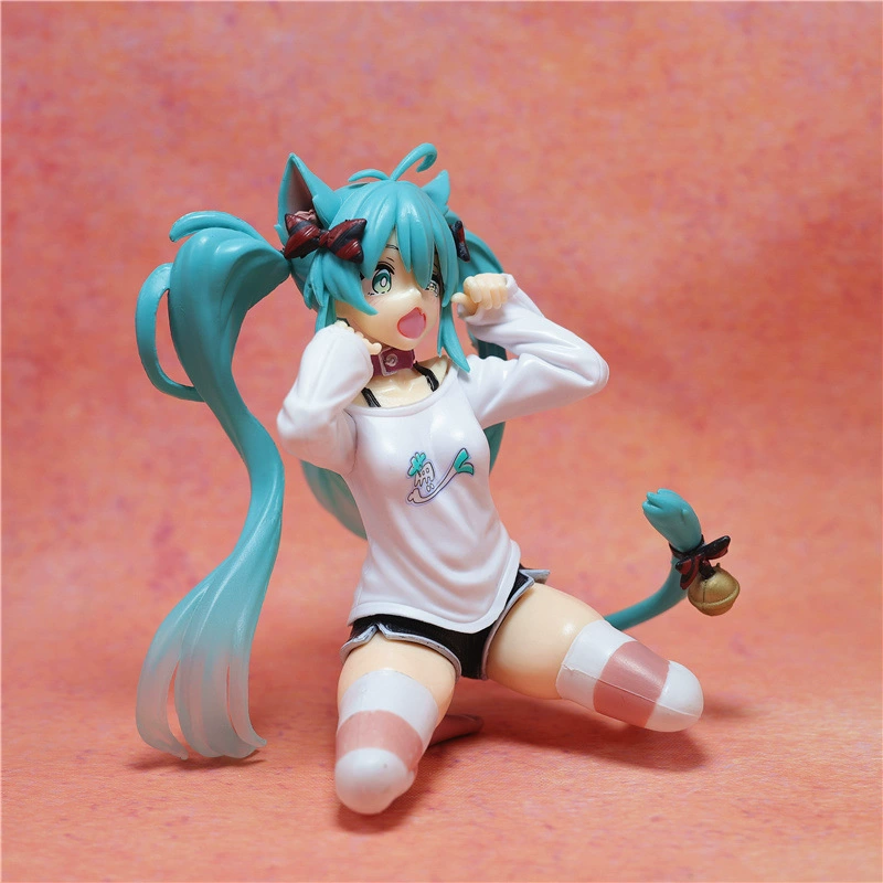 Фигурка (Chumei) Hatsune в пижаме с кошачьими ушками, 11 см, милая сидячая поза