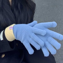 ニットのカシミヤの手袋の女性の冬の新型のタッチパネルのベルベットの保温は厚くて防寒して韓国版の毛糸の手袋の潮を指します。