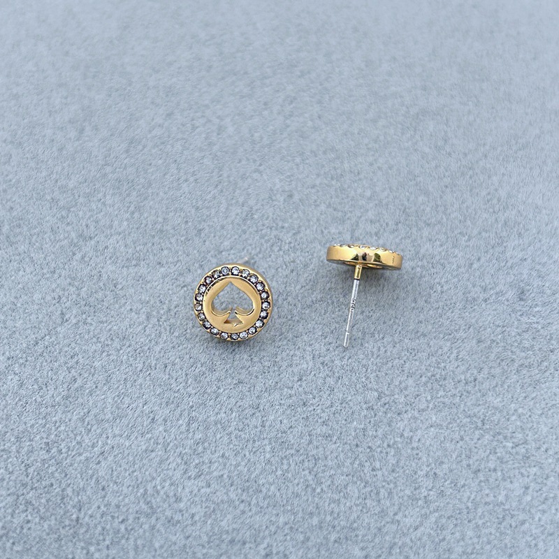 Brass Material Round, Heart Shape Pattern Women's Gender 1 Pair Simple Style Round Heart Shape Hollow Out Inlay Brass Zircon Ear Studs