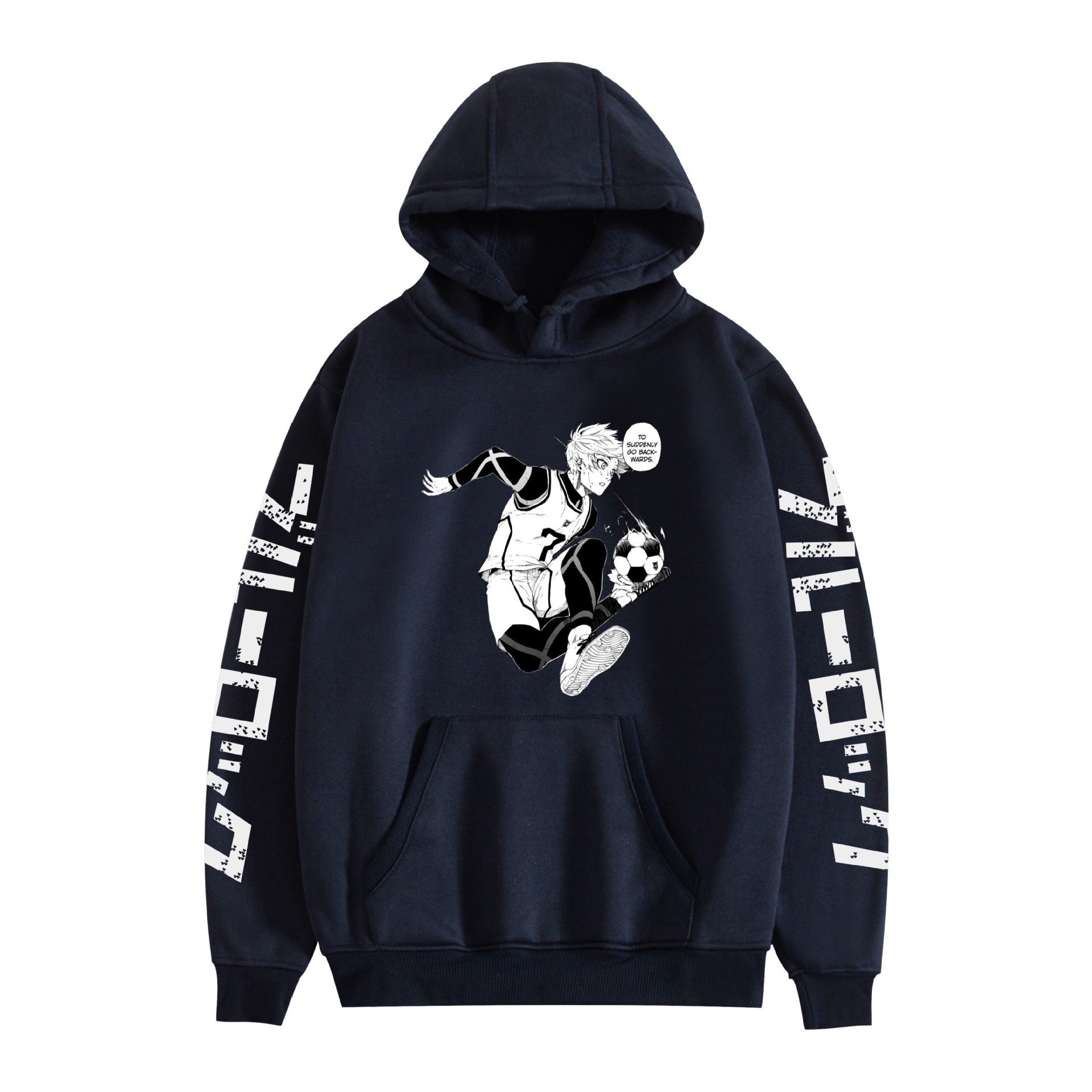 Transfronterizo nuevo estilo BLUE LOCK azul prisión animación periférico hombre suéter con capucha suelto suéter casual mujer