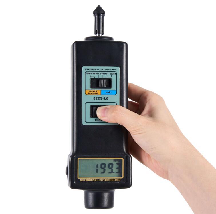 다기능 타코미터 DT-2236 광전 접촉 이중 목적 타코미터 레이저 접촉 속도 테스터