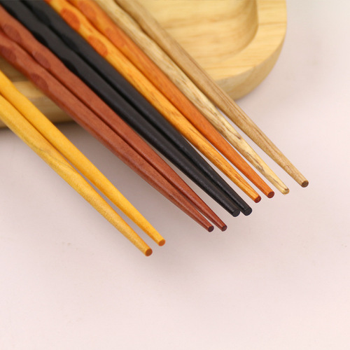 Japanese five-wood chopsticks, pointed wooden chopsticks for home use, 22.5cm, five types of wood, square, hexagonal, braided, tortoiseshell chopsticks