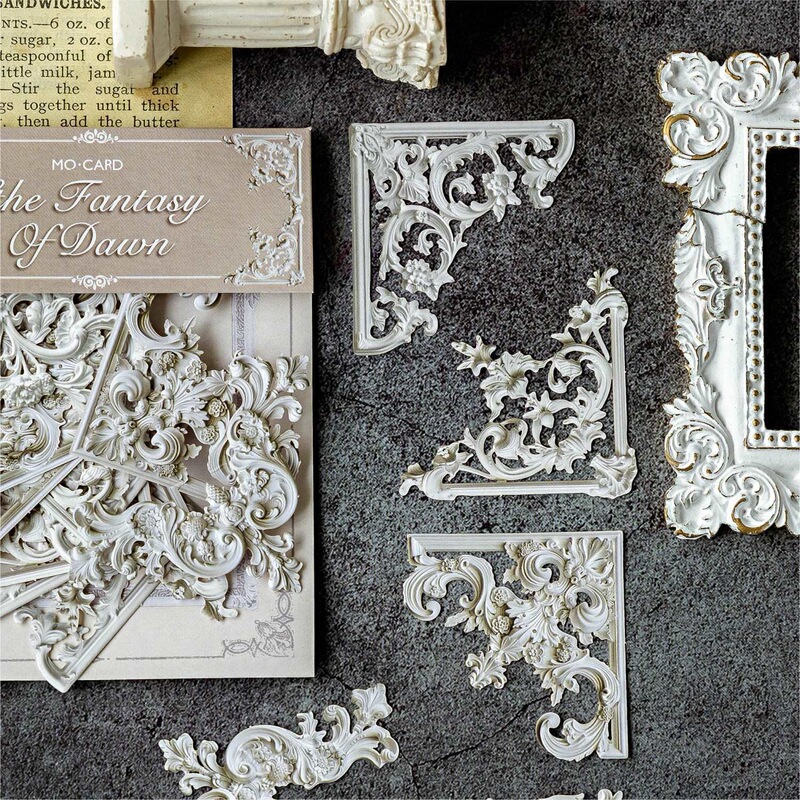 Vintage Hollow-Out Embossed Journal Collage Cards Retro Corner Borders Salt-Style Photo Album Journal Decoration Material Paper
