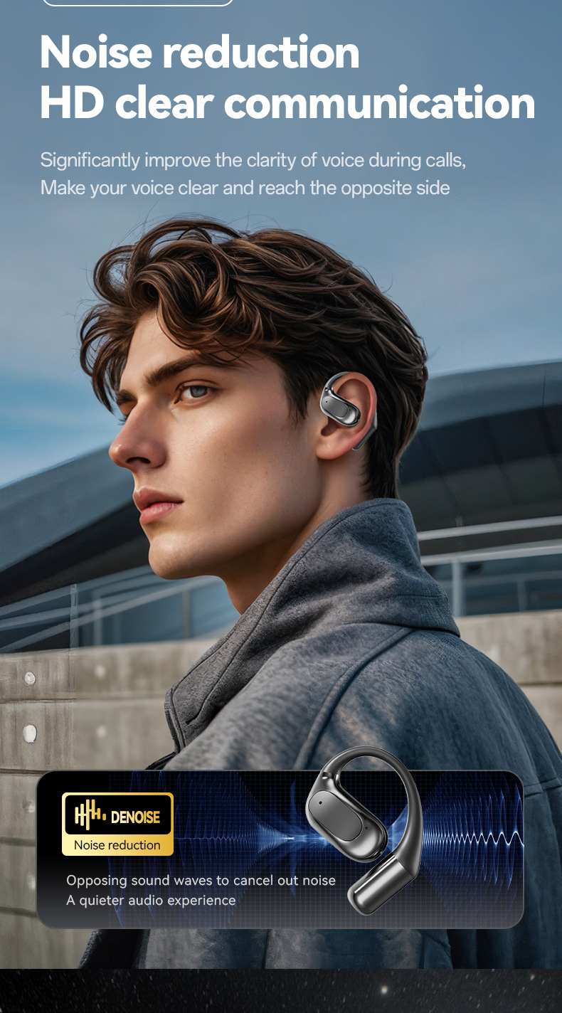 Nouveau modèle intra-auriculaire sport sans fil à haut rapport qualité-prix, réduction de bruit, longue autonomie, conception ouverte._voghion.com