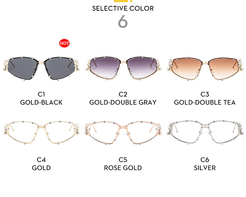 45g Weight Full Frame Glasses Structure Sunglasses, Glasses Classification PC, UV400 Protection Lens Material Special-Shaped Mirror Glasses Style Outdoor, Travel Occasion Solid Color Pattern Unisex Gender Rhinestone Design Streetwear Style Streetwear Solid Color PC UV400 Protection Special-Shaped Mirror Rhinestone Full Frame Women's Sunglasses 12