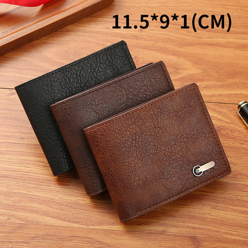 Men's Wallet Business Casual Short Handle Leather Money Clip Short Handle Leather Bag