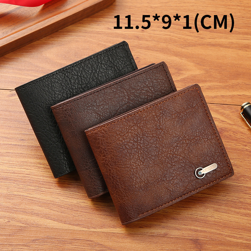 Factory direct men's wallet business casual short leather wallet cross-border explosion casual short leather bag wholesale