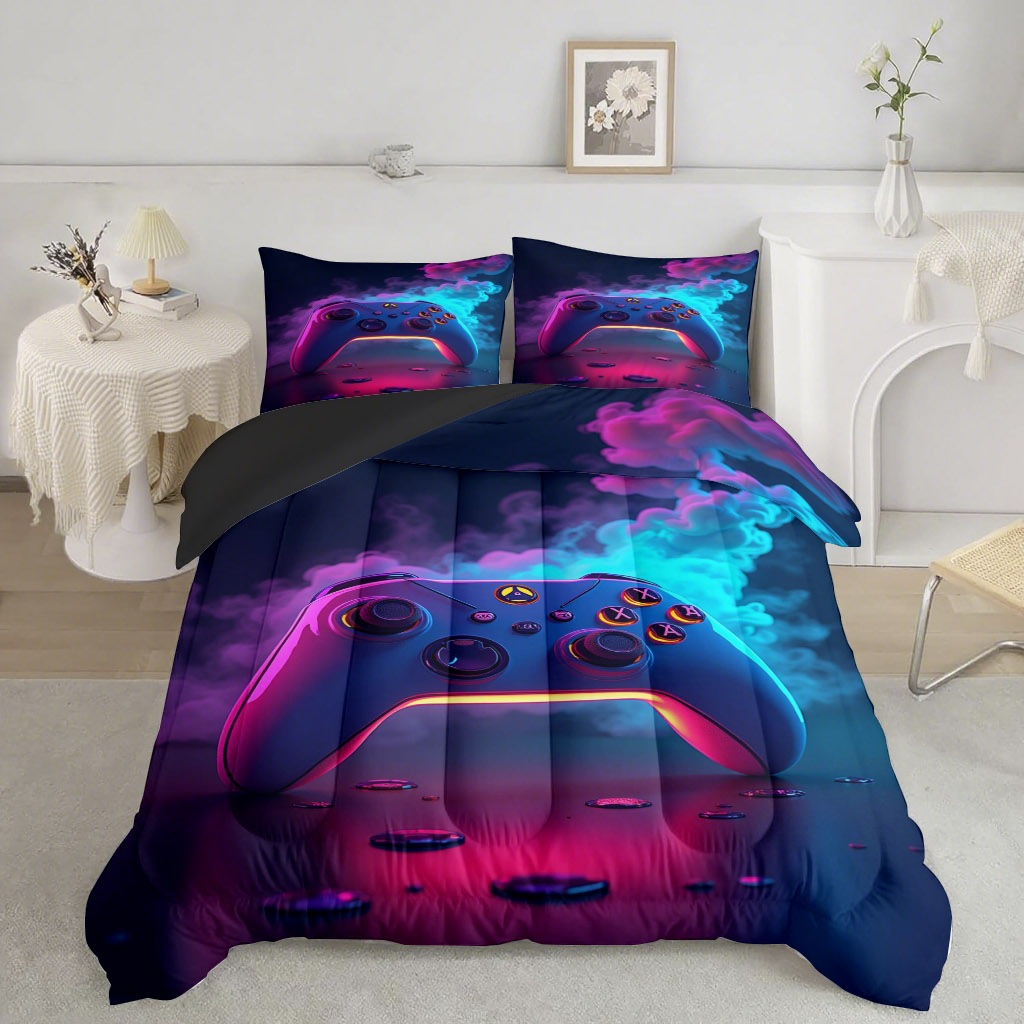 TEMU / JIT transfronterizo avanzado mango de juego 3D impresión digital 180gms colcha colchón conjunto de dibujo se puede ajustar