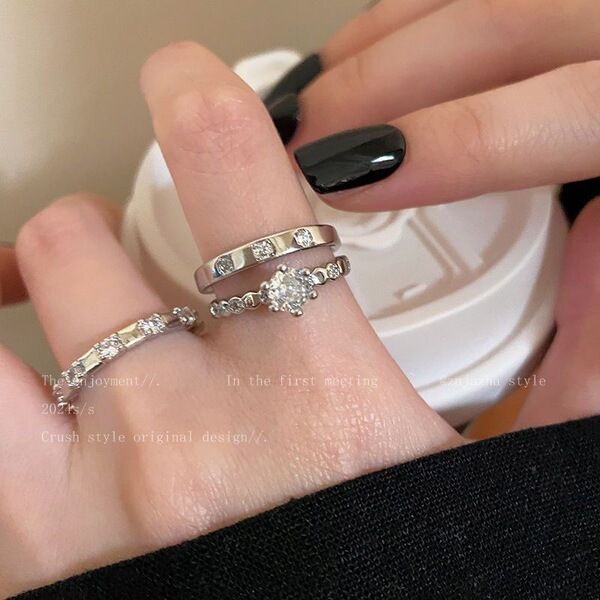Small design sophisticated fashionable minimalistic ring with stone…